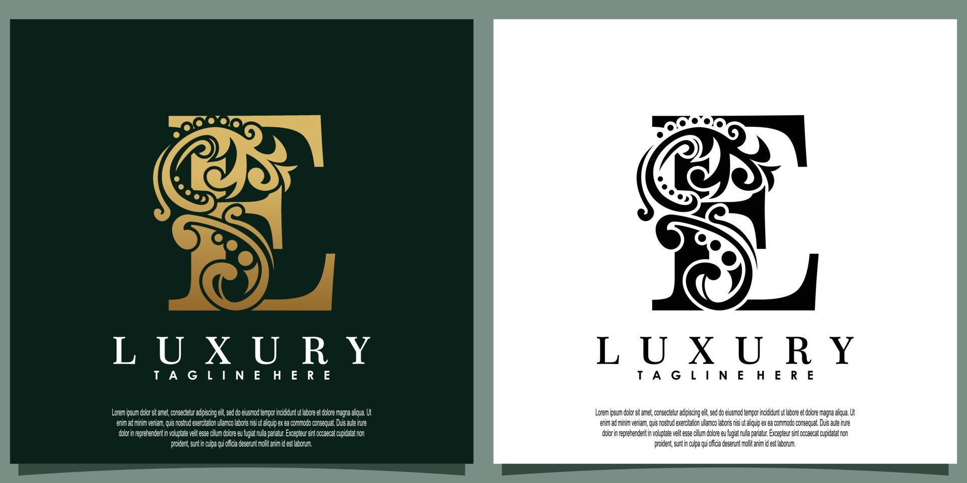 luxury logo design with initial letter E vector