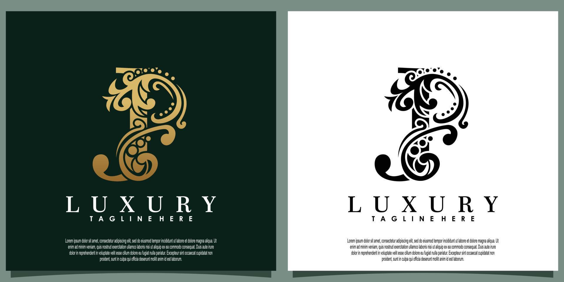 luxury logo design with initial letter J vector