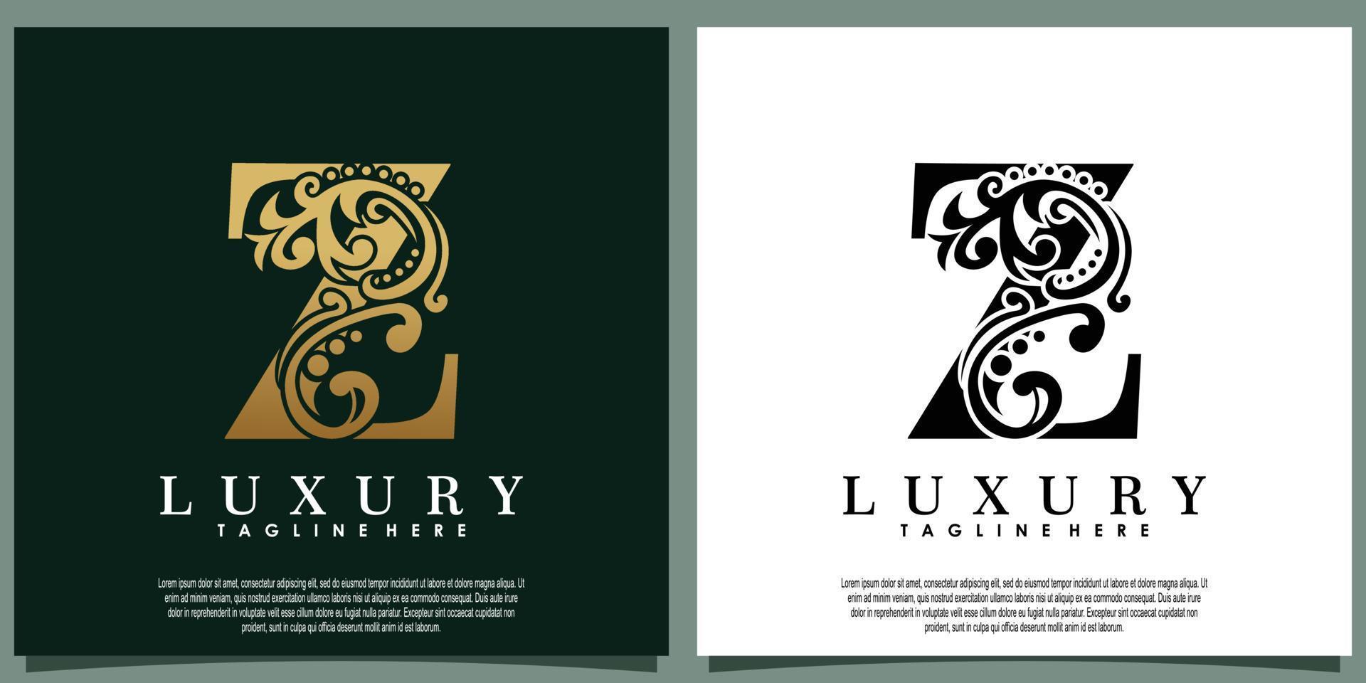 luxury logo design with initial letter Z vector