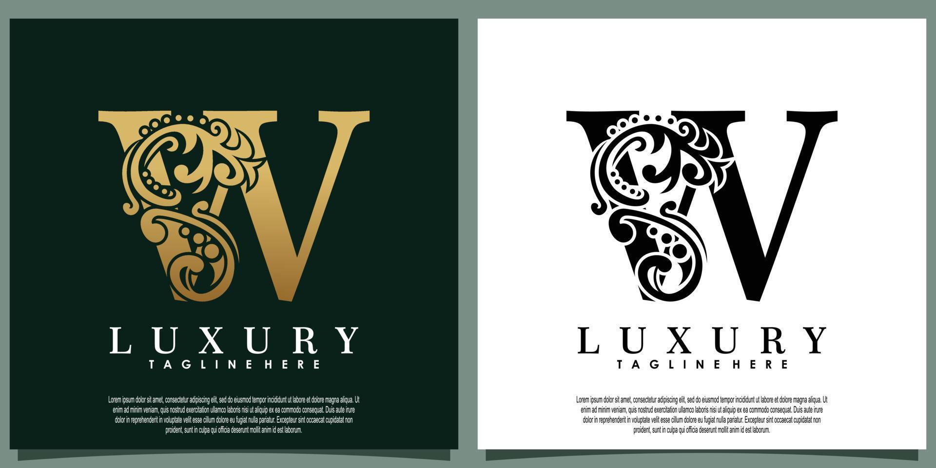 luxury logo design with initial letter W vector