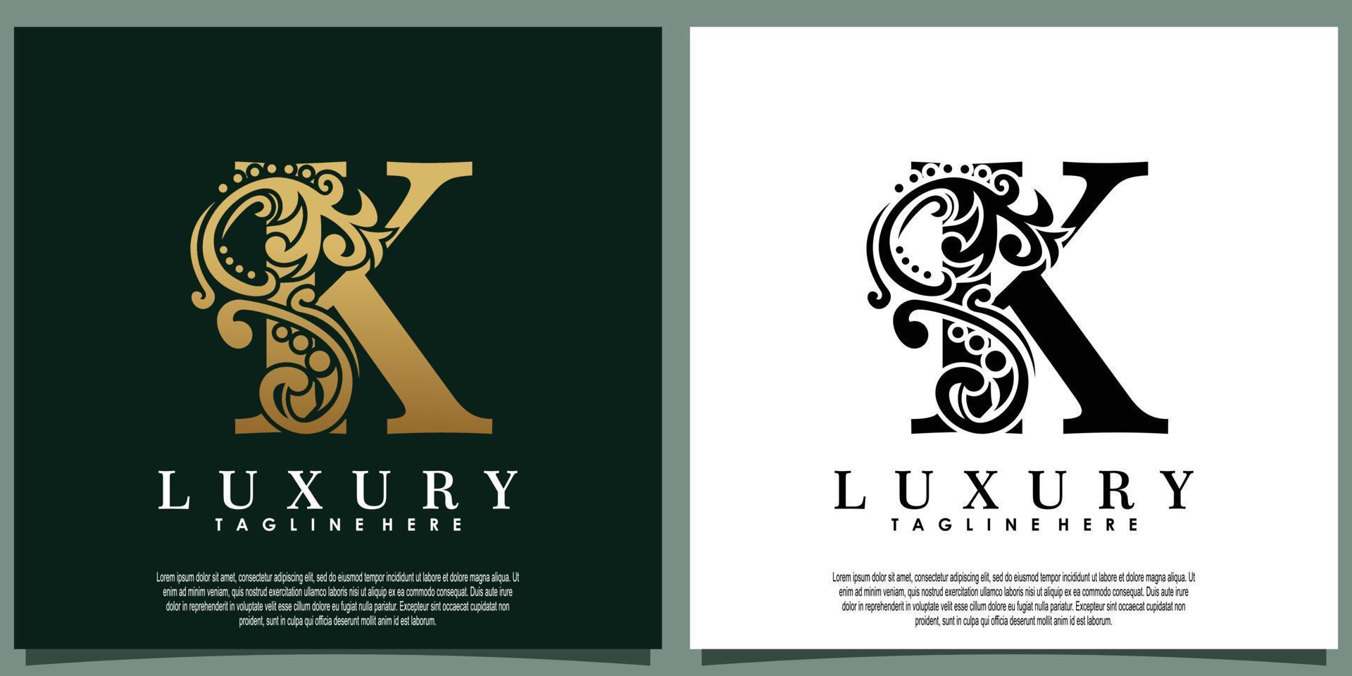 luxury logo design with initial letter K vector