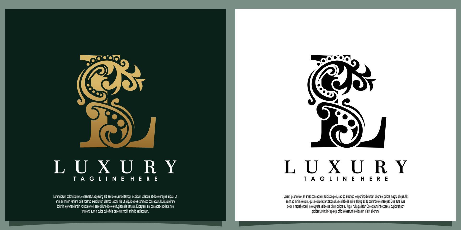 luxury logo design with initial letter L vector
