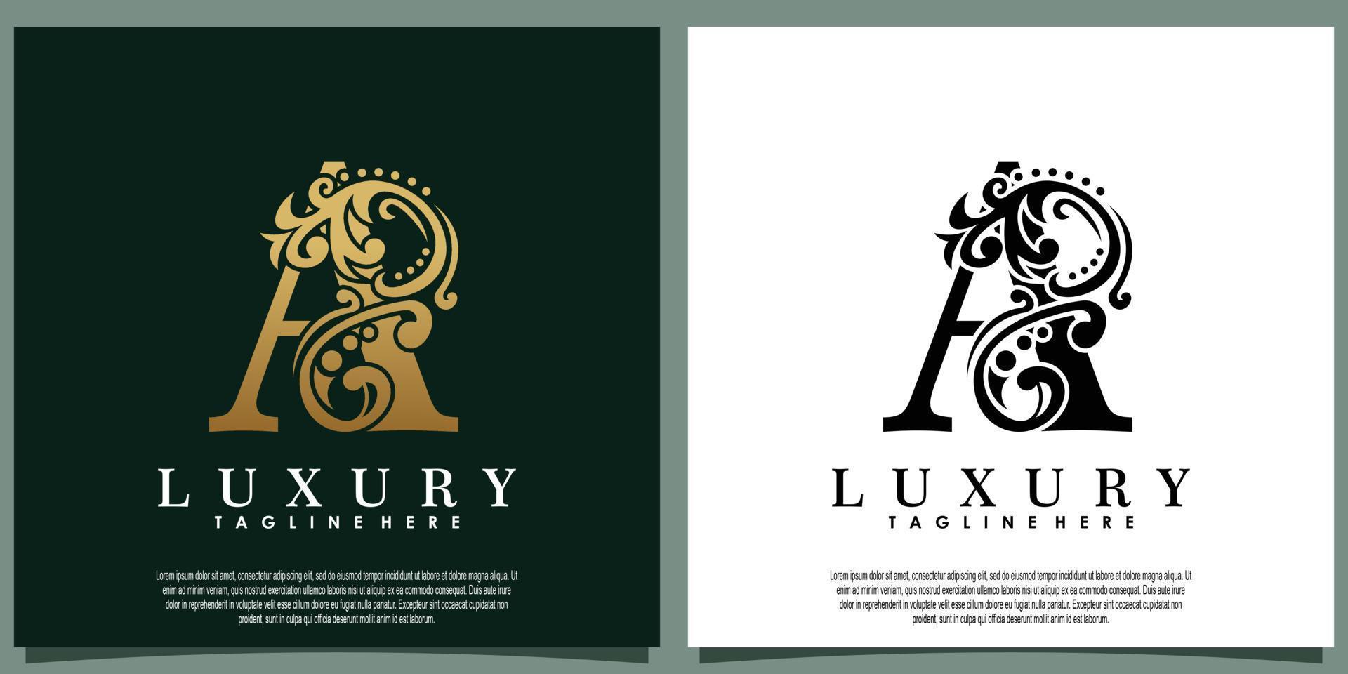 luxury logo design with initial letter A vector