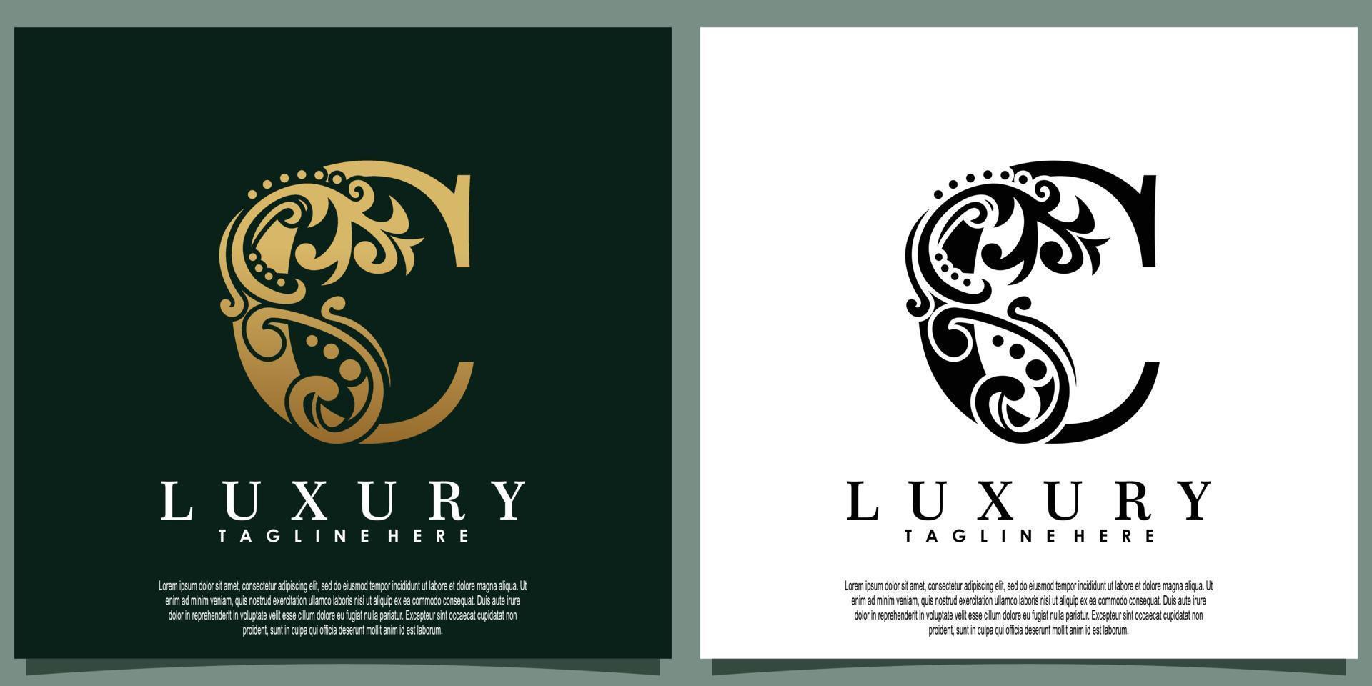 luxury logo design with initial letter C vector