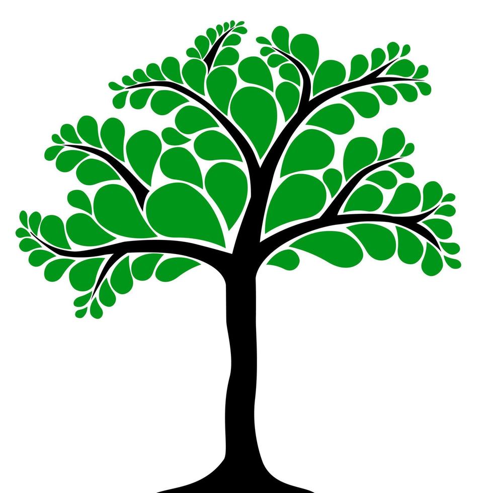 Beautiful tree with green leaves vector