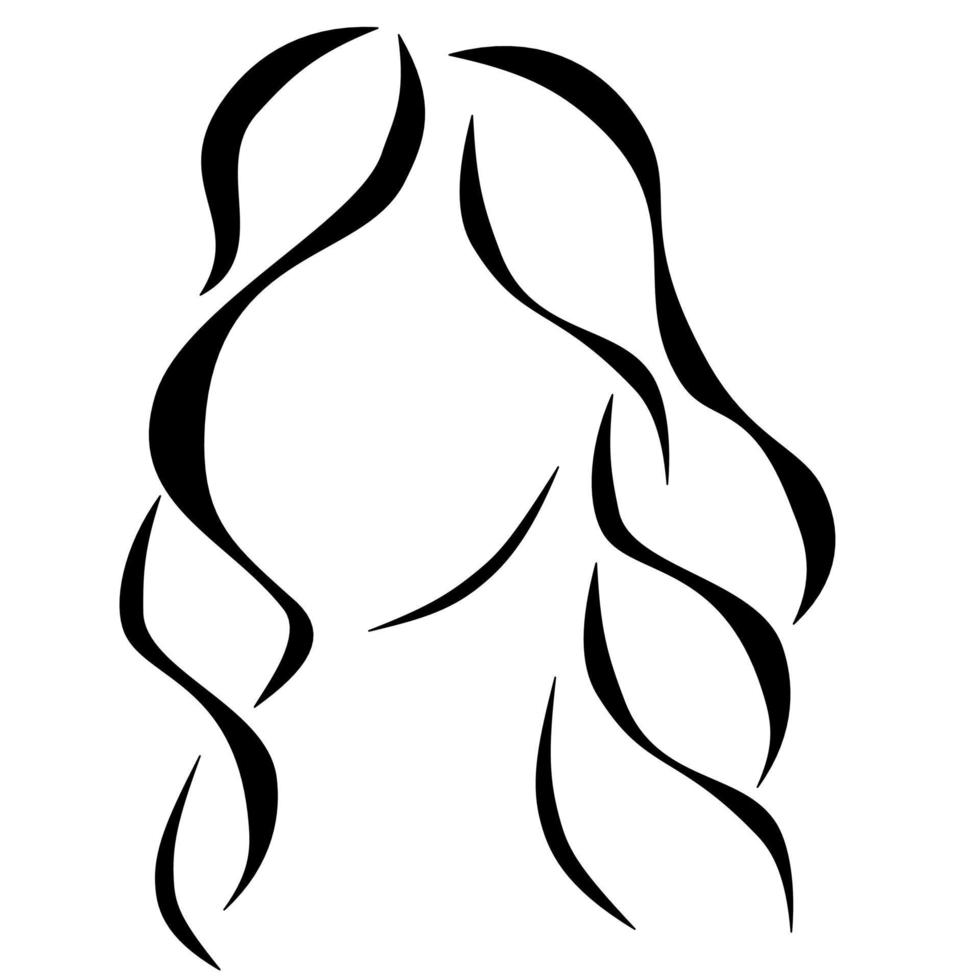 logotipo de mujer con cabello largo y rizado vector