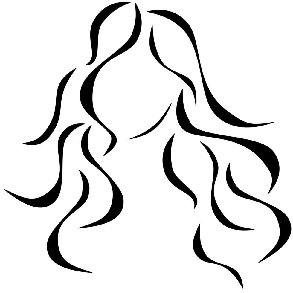 logotipo de mujer con cabello largo y rizado vector