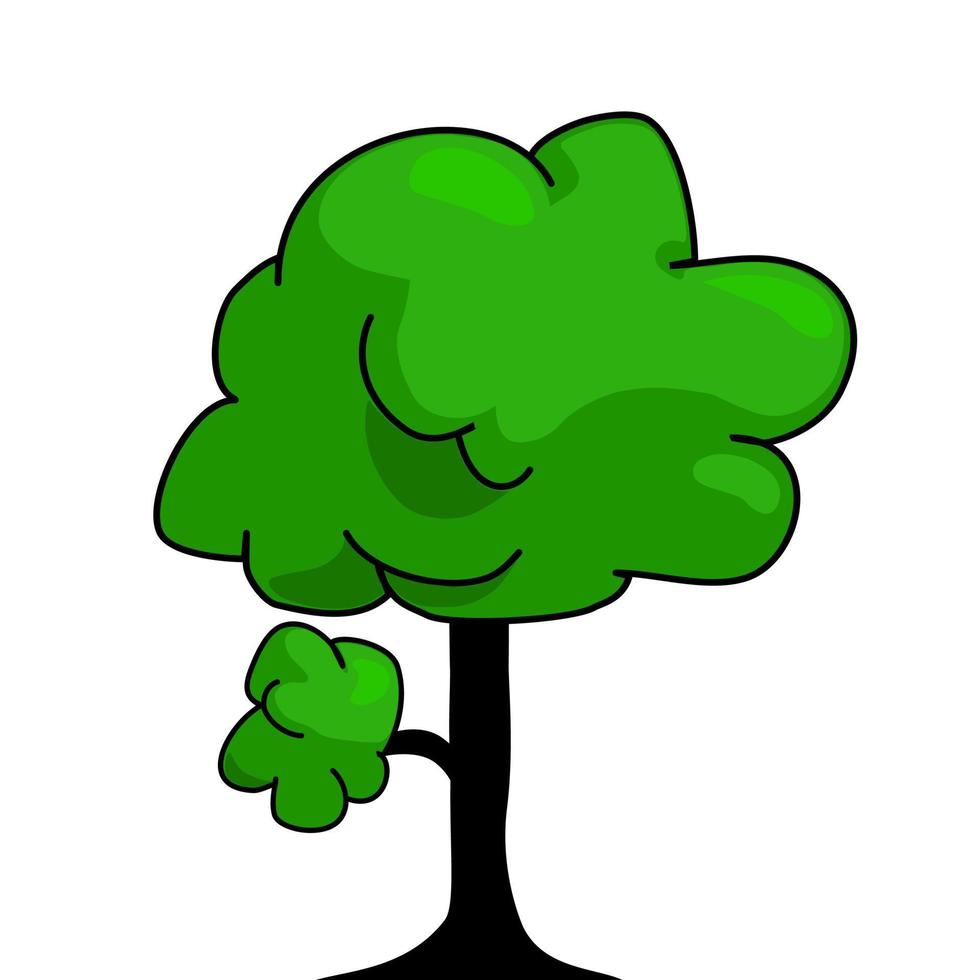 pequeño árbol verde, objeto simple vector