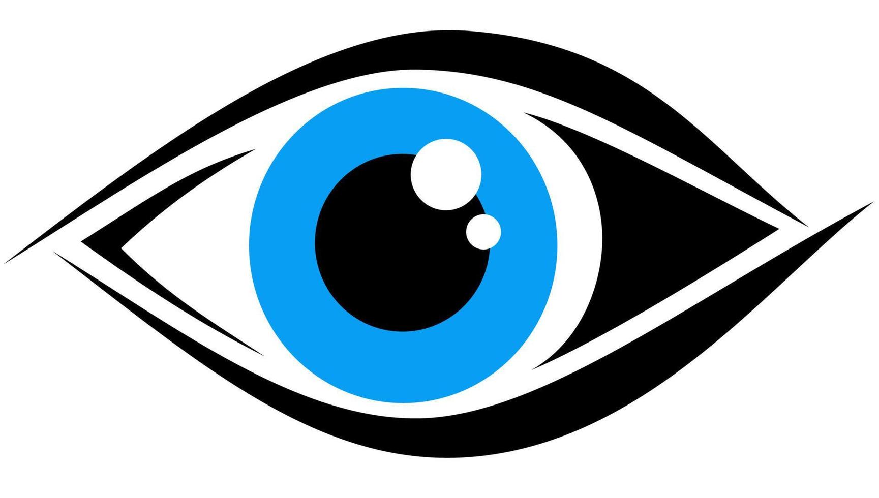 logotipo con un ojo azul vector