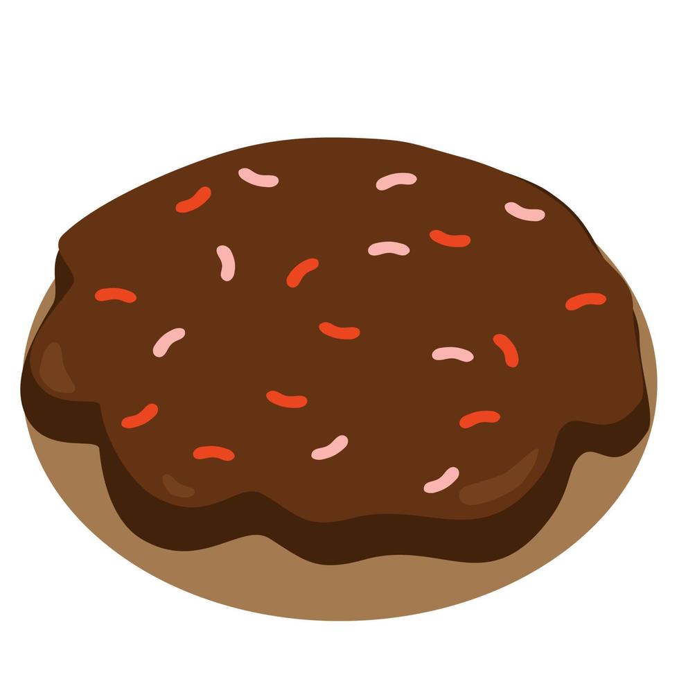 Donut with chocolate glaze and sprinkles vector