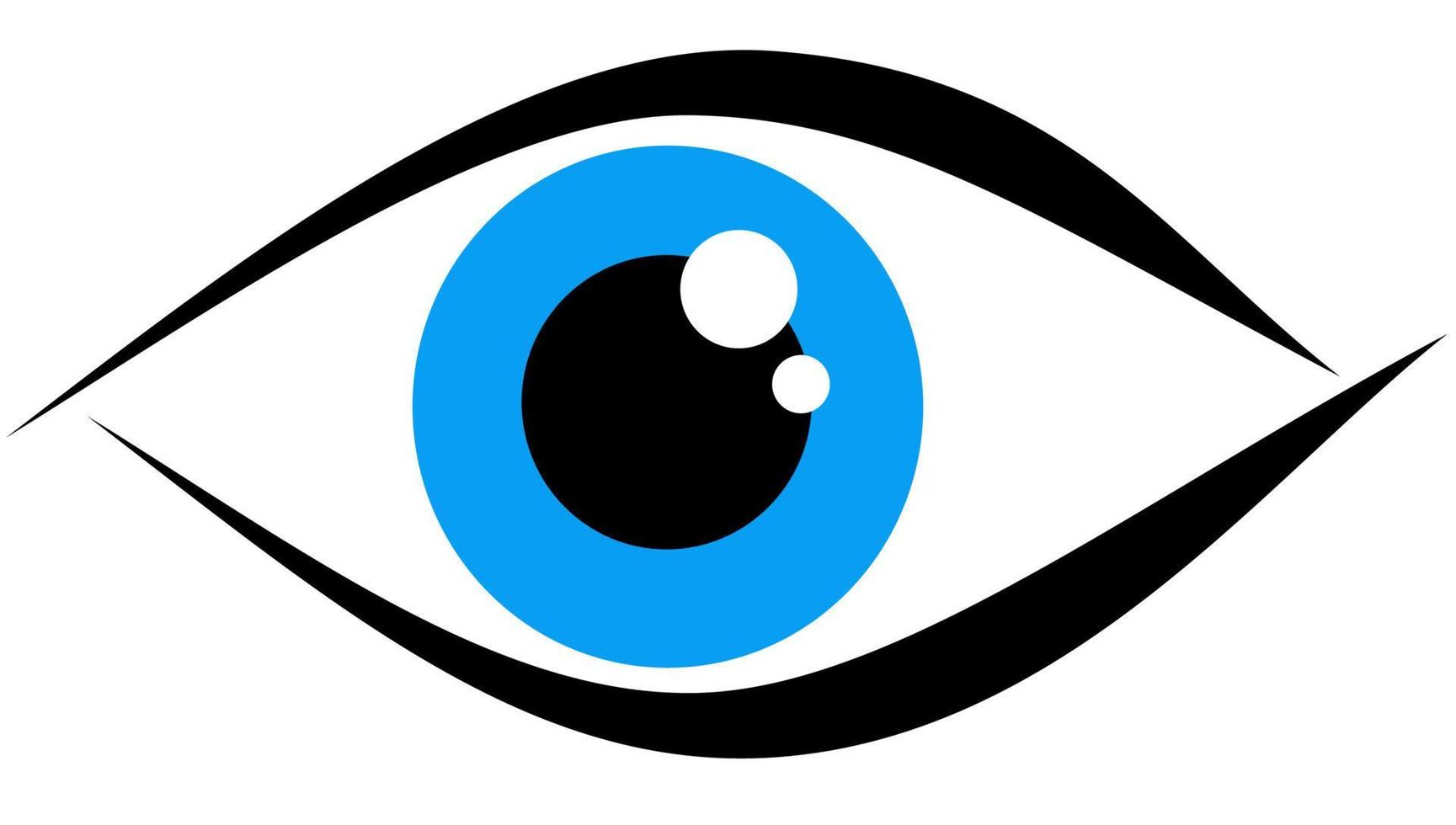 logotipo con un ojo azul vector