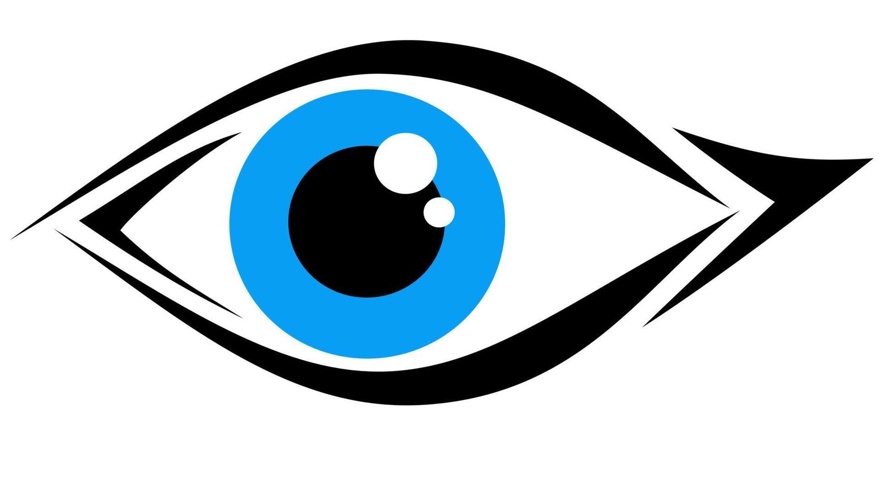 logotipo con un ojo azul vector