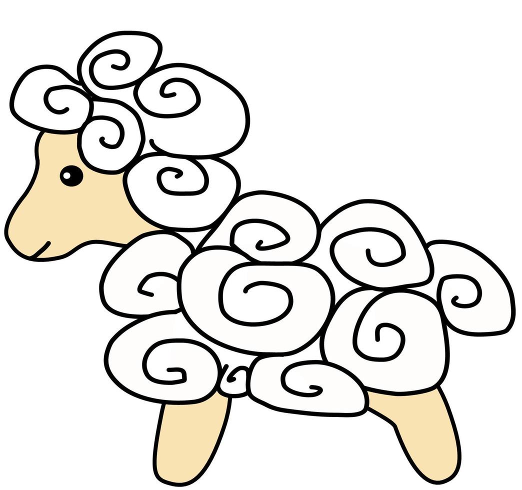 The Easter lamb standing sideways vector