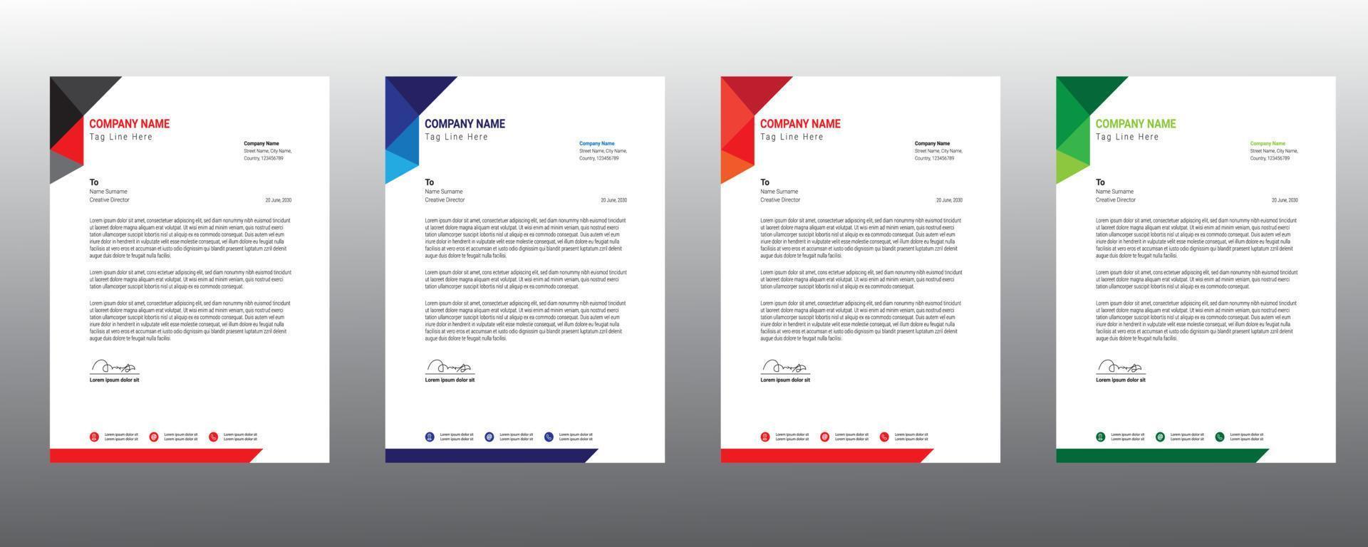 Blue Corporate and elegant Letterhead Template vector