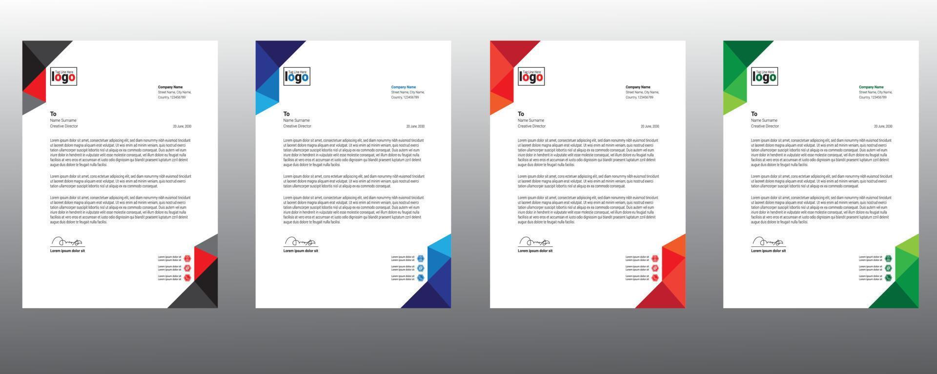 Blue Black and White Letterhead design vector