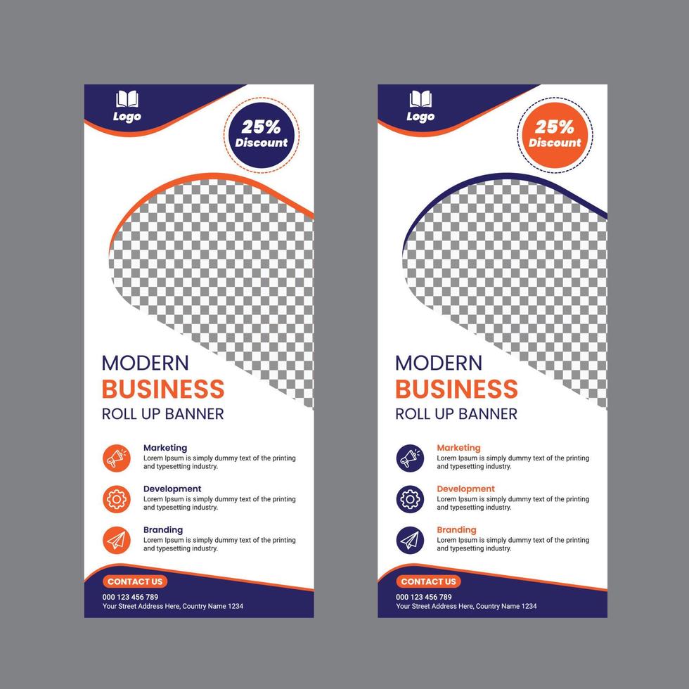 corporate business roll up banner signage stande vector