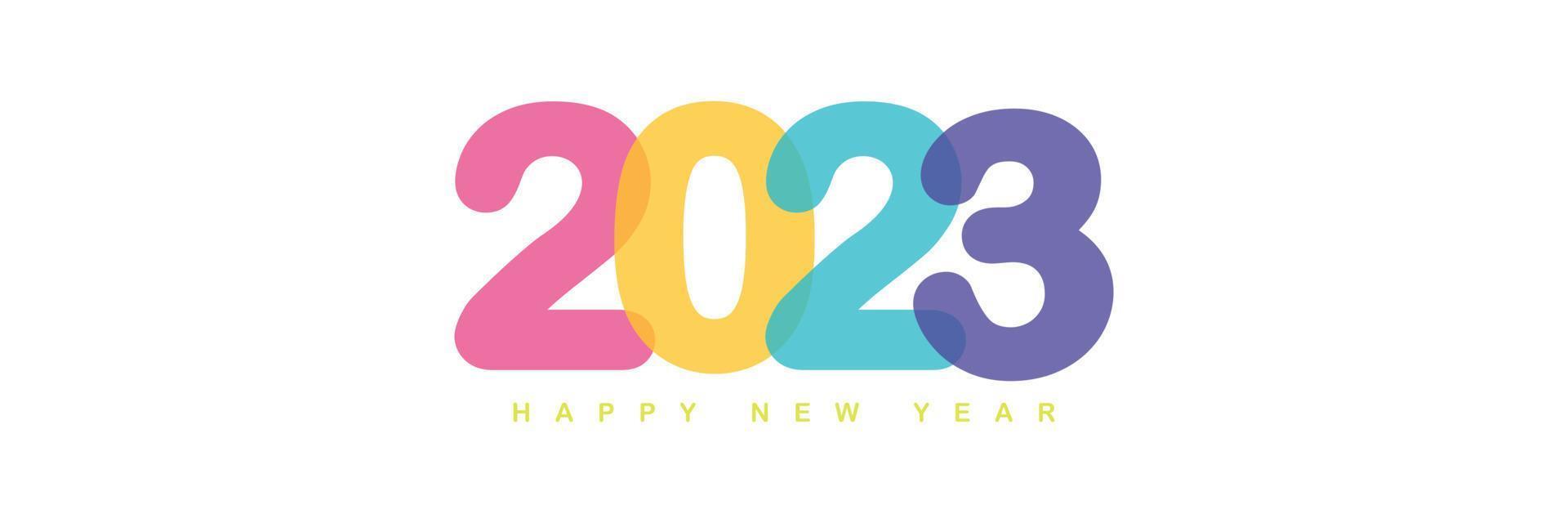 2023 colorful new year wishing banner vector