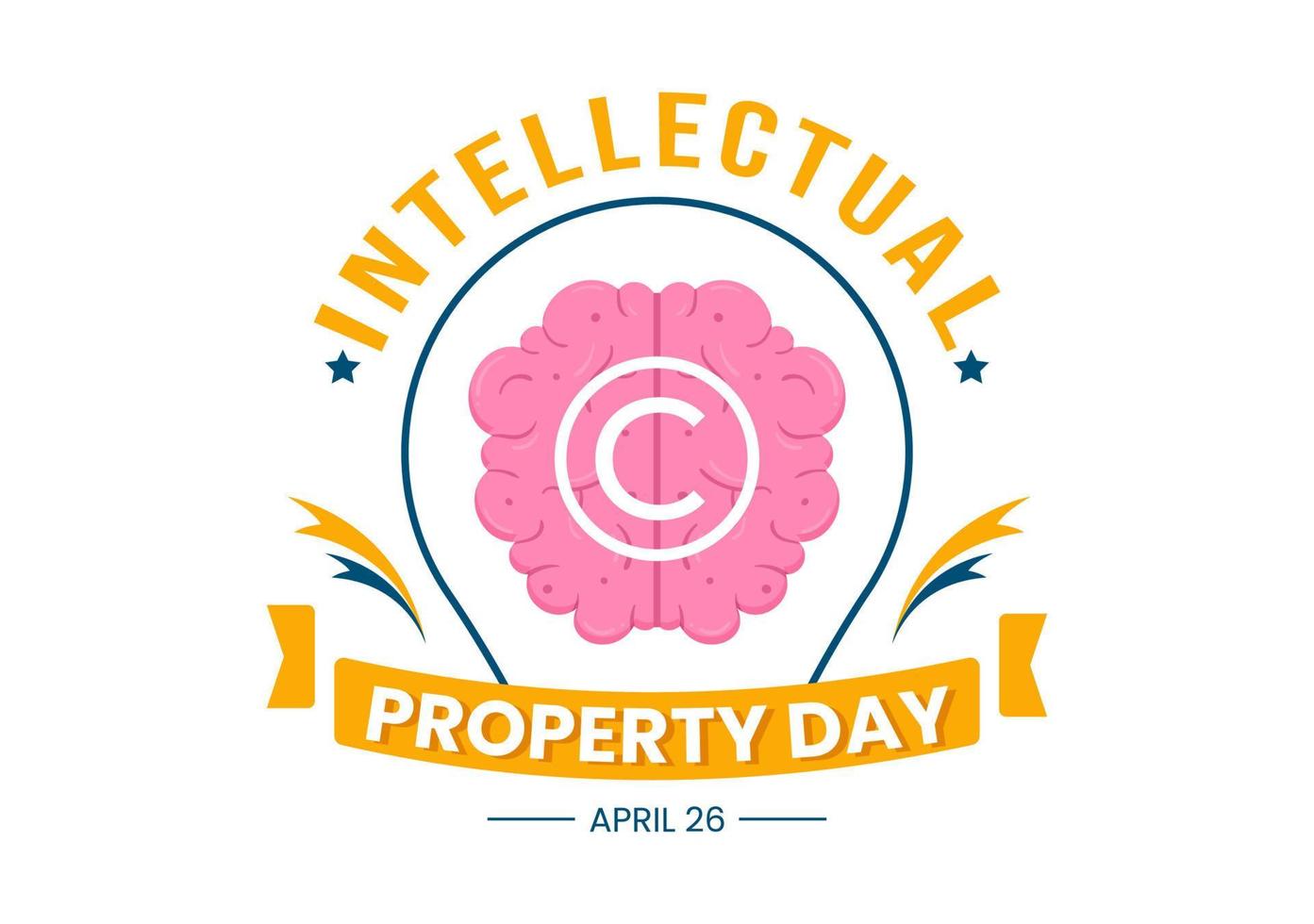 World Intellectual Property Day Illustration with Creativity and Light Bulb Idea for Web Banner or Landing Page in Flat Cartoon Hand Drawn Templates vector