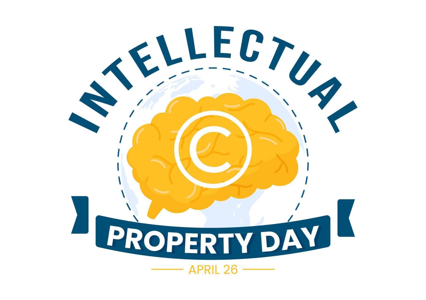 World Intellectual Property Day Illustration with Creativity and Light Bulb Idea for Web Banner or Landing Page in Flat Cartoon Hand Drawn Templates vector