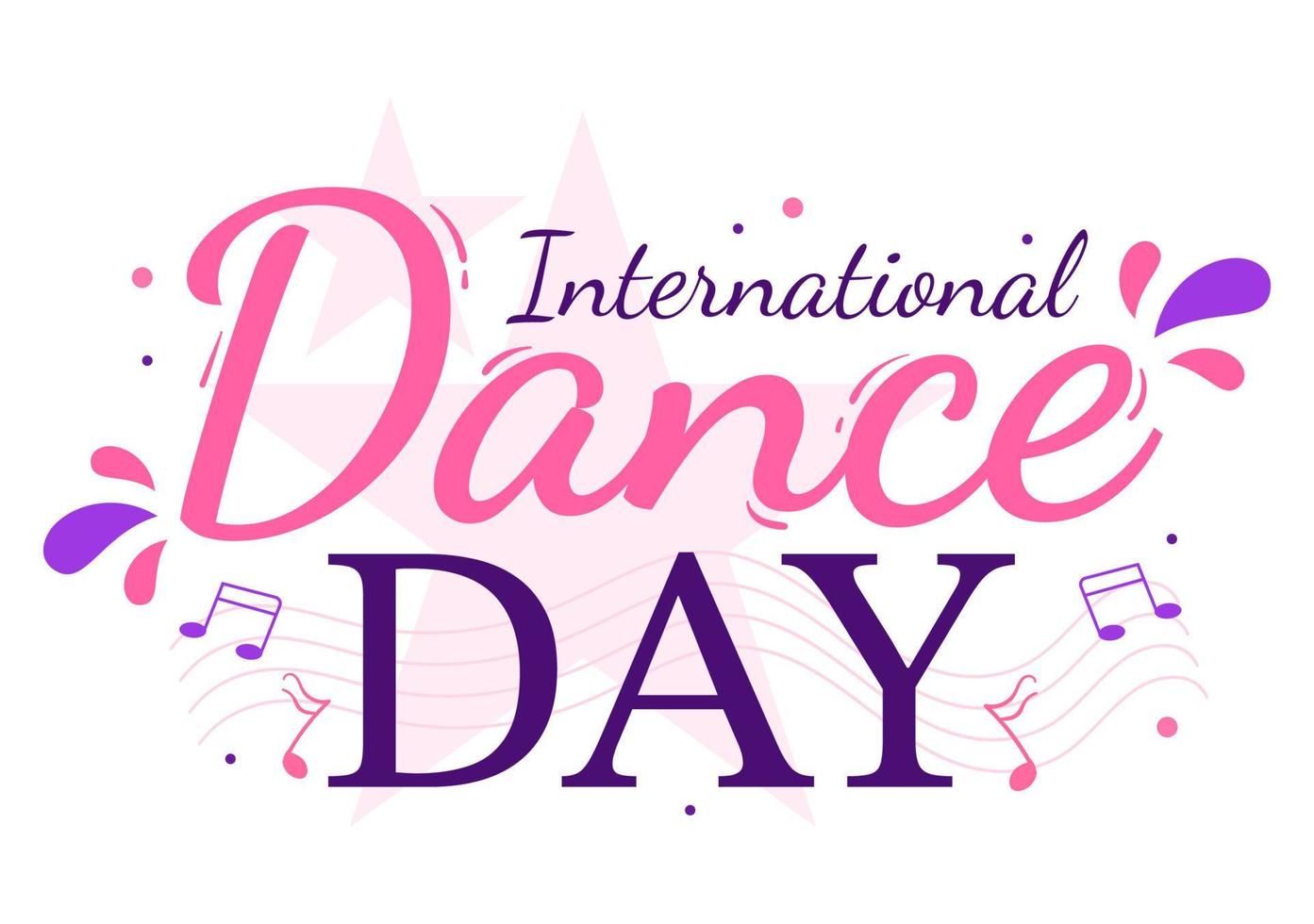 International Dance Day Illustration with Professional Dancing Performing Couple or Single in Flat Cartoon Hand Drawn for Landing Page Templates vector