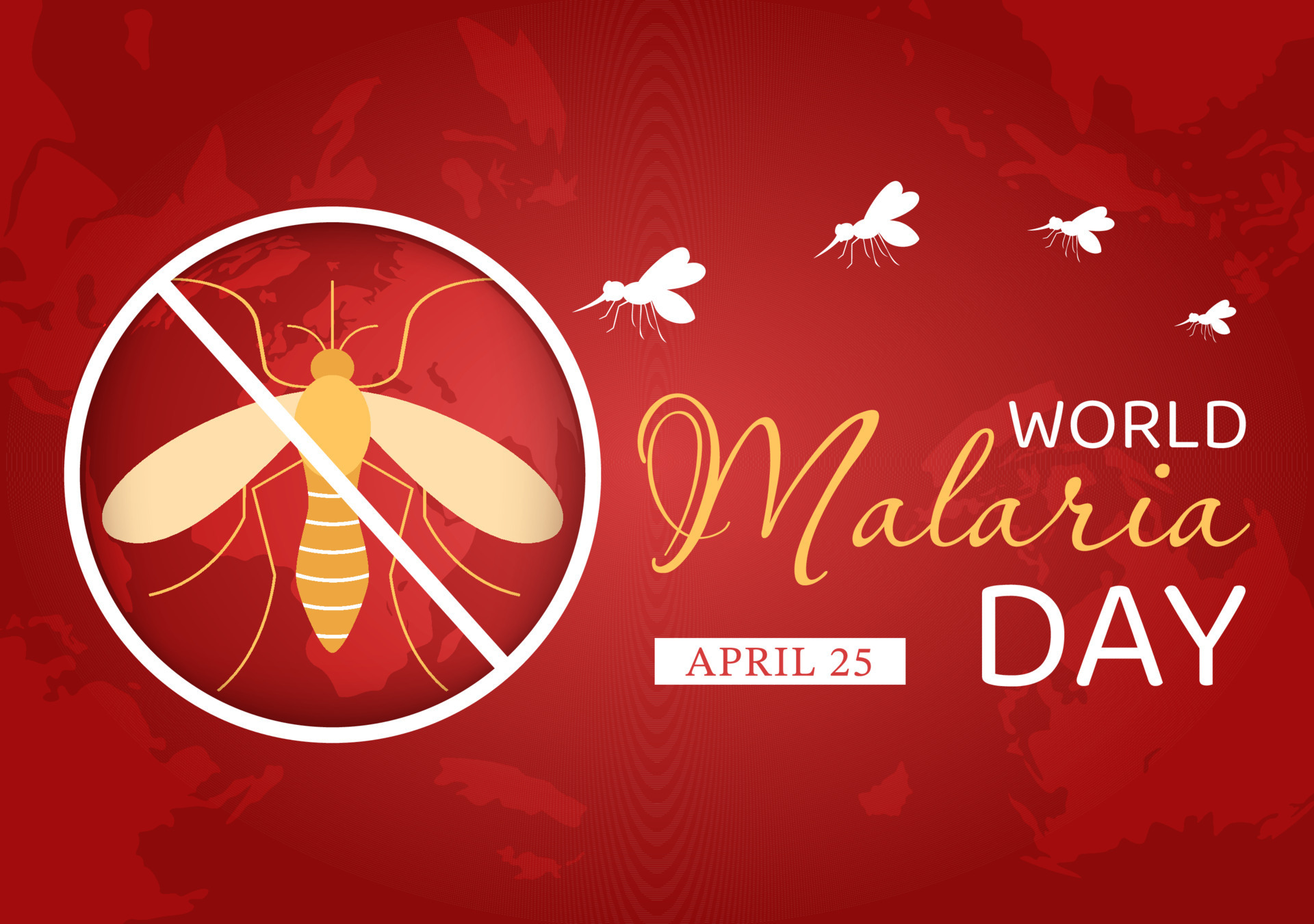 World Malaria Day on April 25 Illustration with Earth Protected from