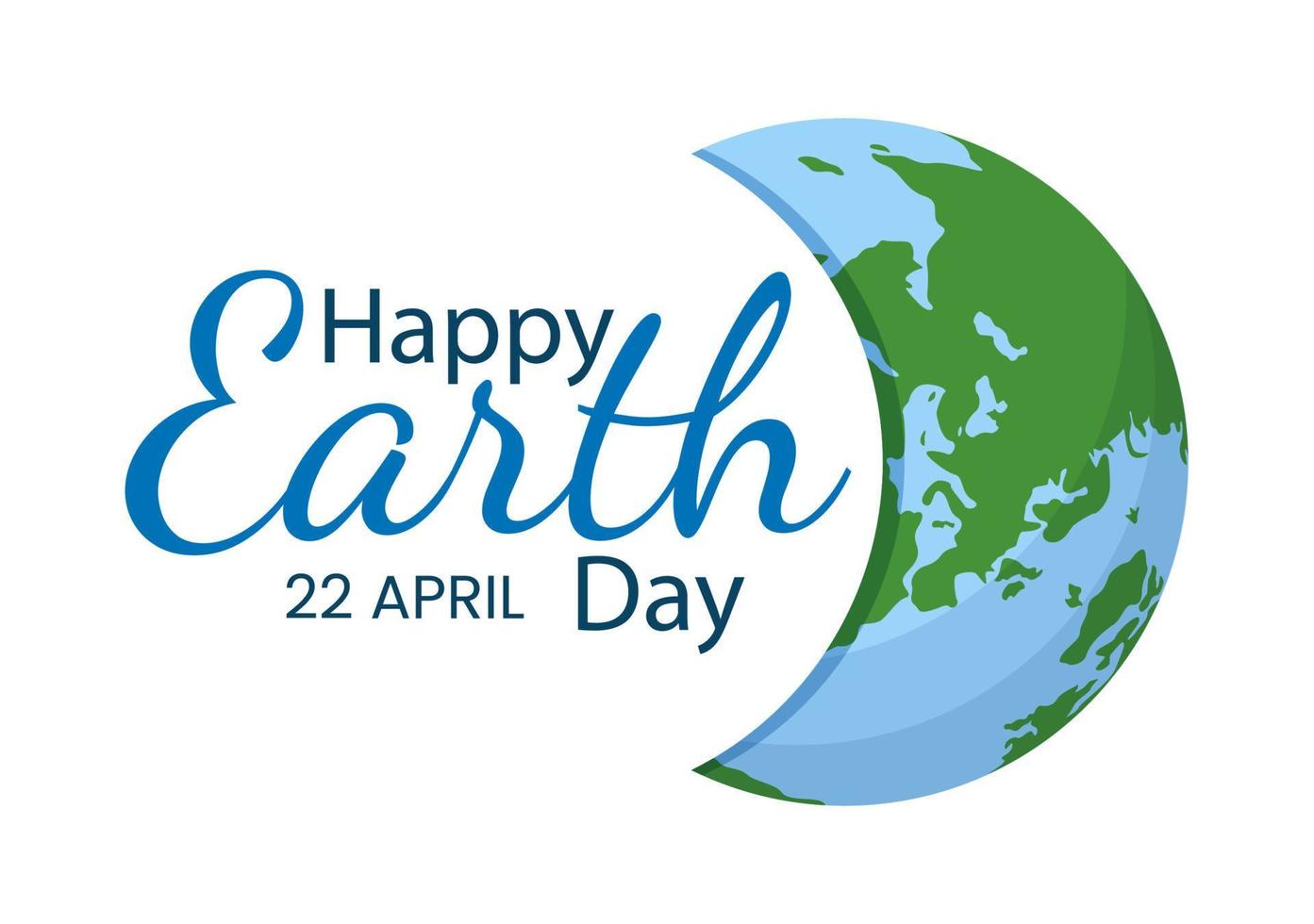 Happy Earth Day on April 22 Illustration with World Map Environment in Flat Cartoon Hand Drawn for Web Banner or Landing Page Templates vector