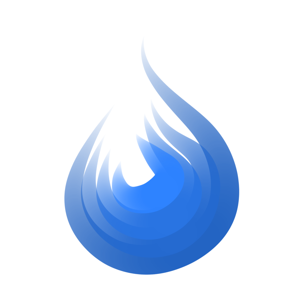 Simple illustration of element water for logo png