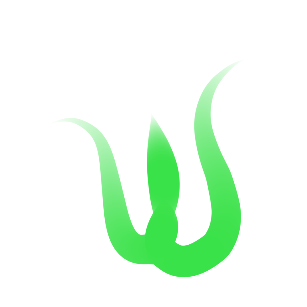 Green trident abstract element icon png