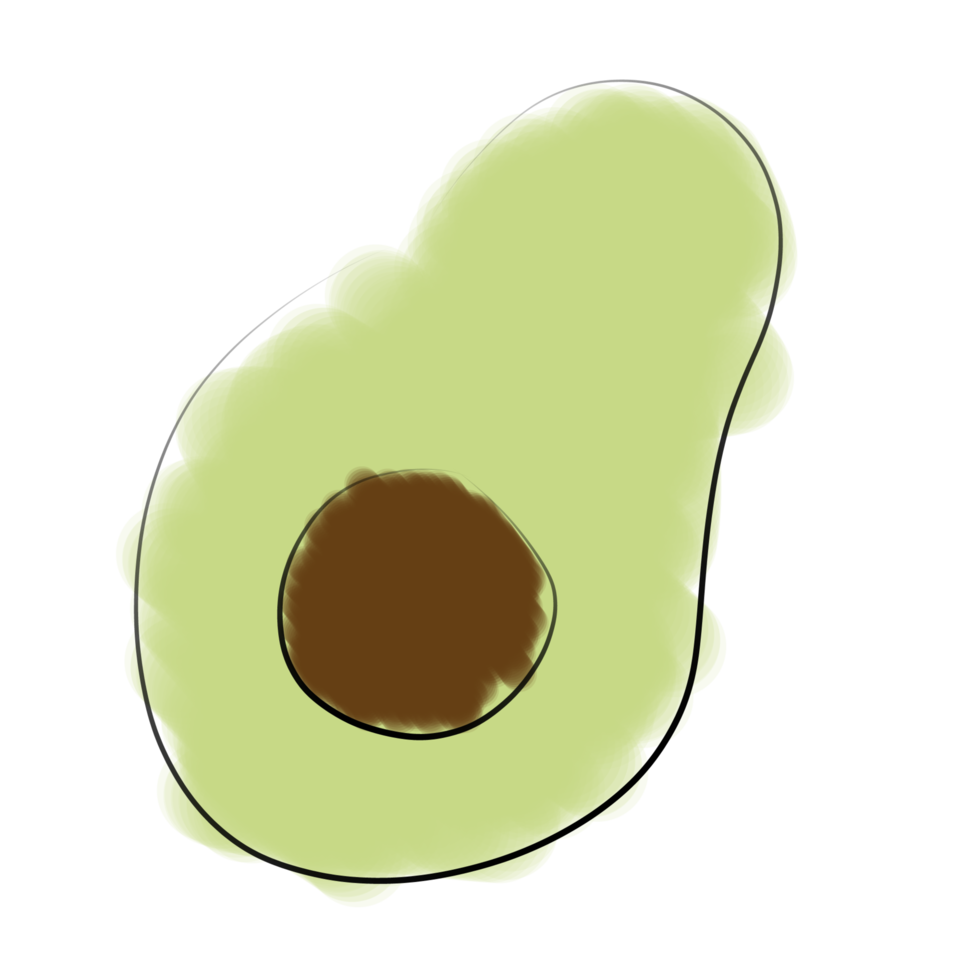 Avocado simple illustration png