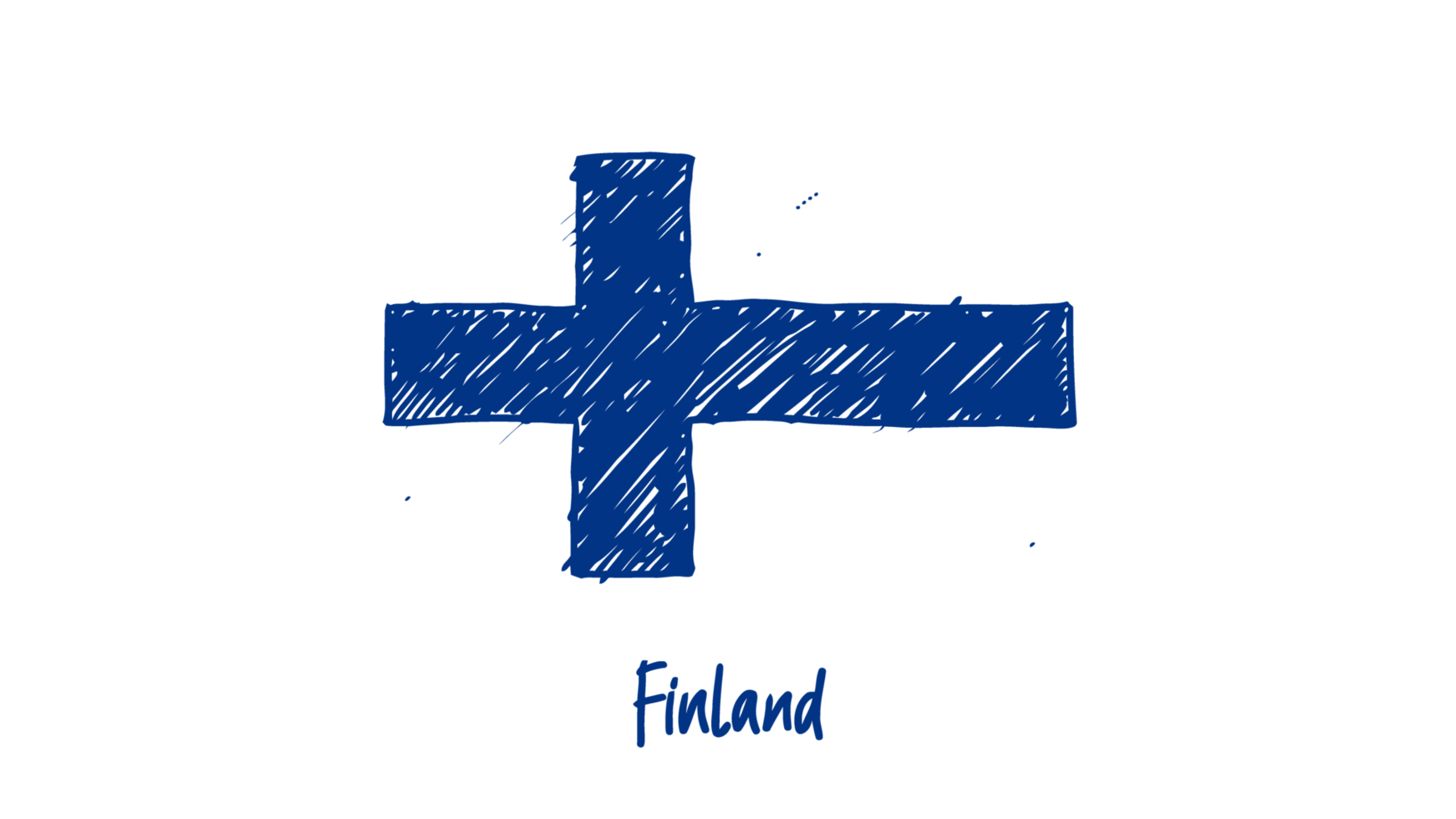 finland nationell Land flagga penna Färg skiss illustration med transparent bakgrund png