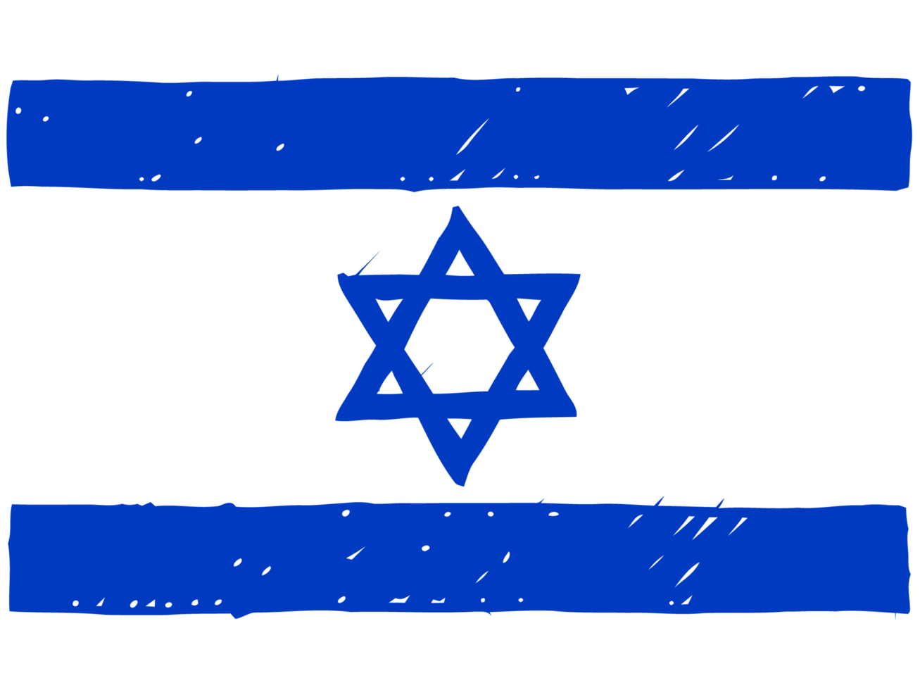 Israel National Country Flag Pencil Color Sketch Illustration with Transparent Background png