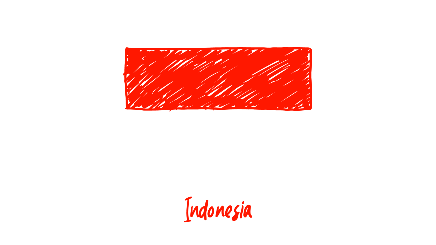 Indonesia nazionale nazione bandiera matita colore schizzo illustrazione con trasparente sfondo png