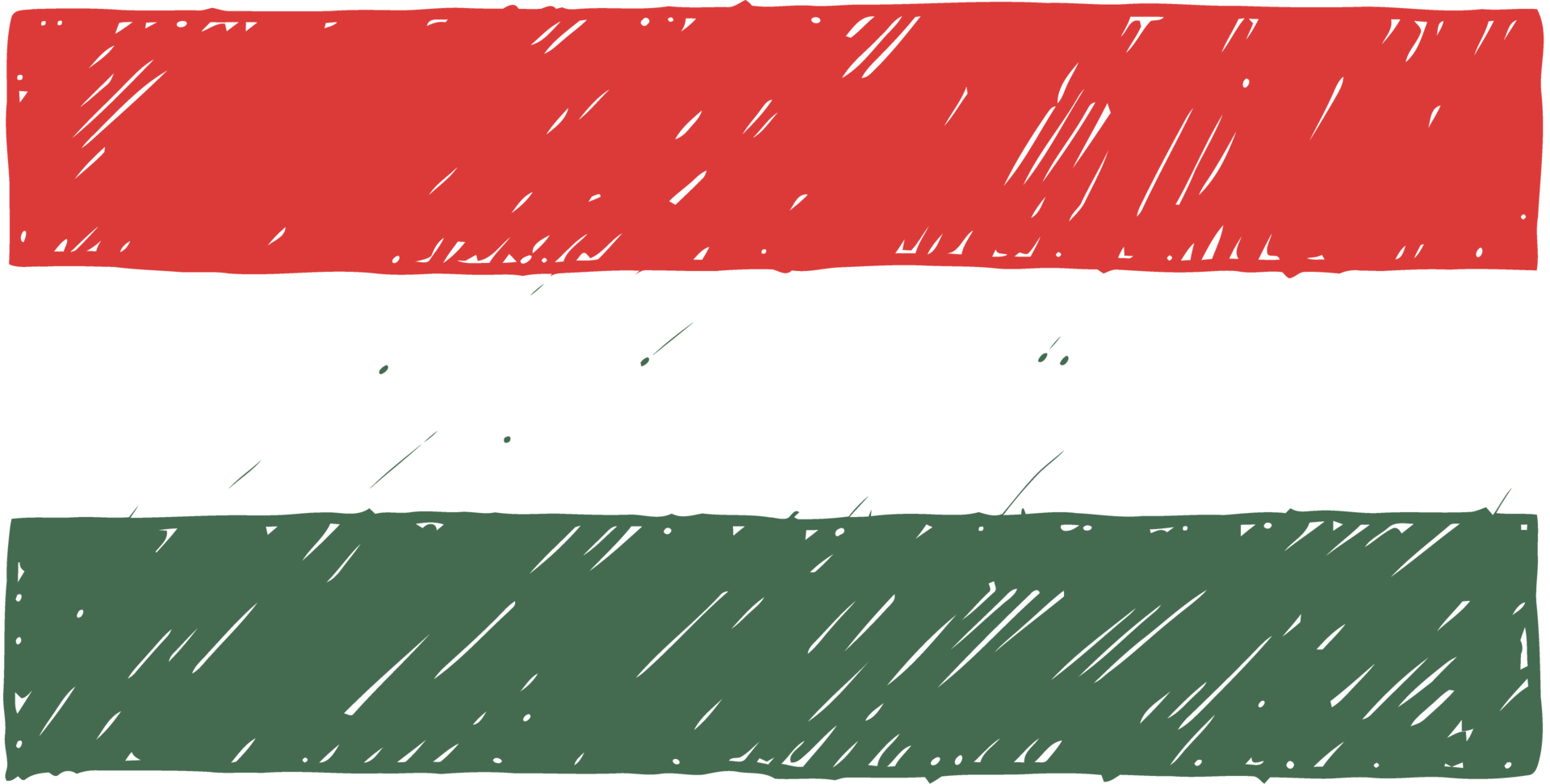 Hungary National Country Flag Pencil Color Sketch Illustration with Transparent Background png