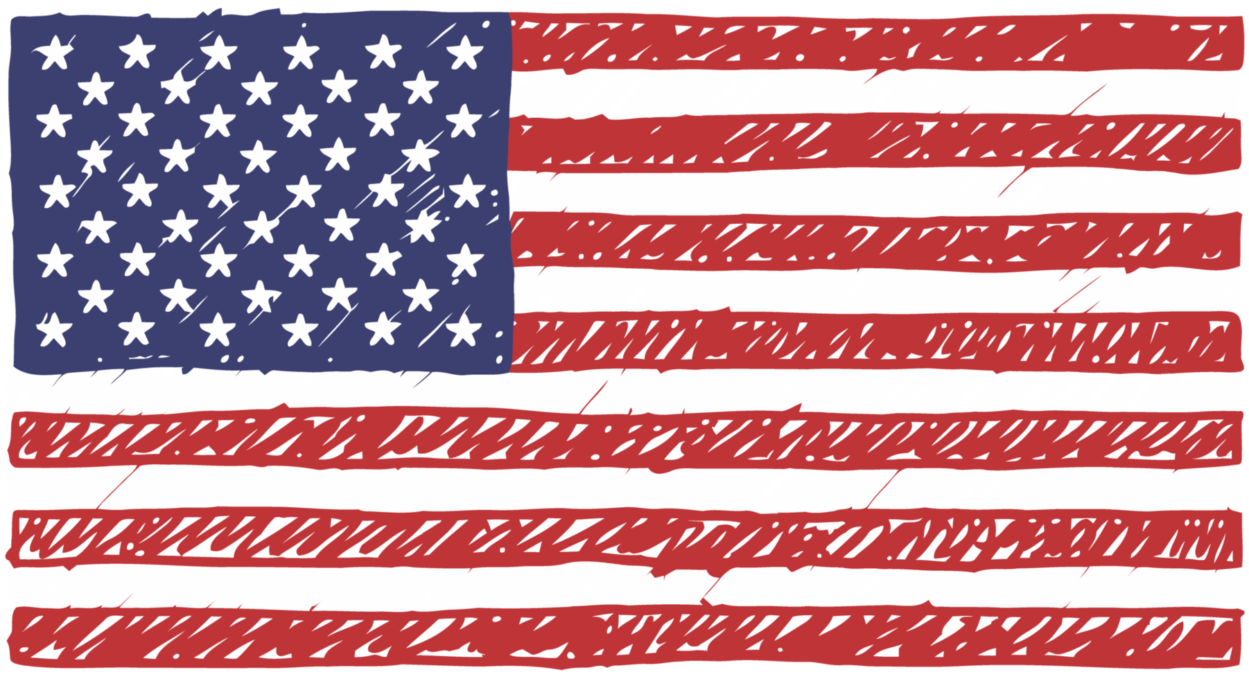 United States National Country Flag Pencil Color Sketch Illustration with Transparent Background png