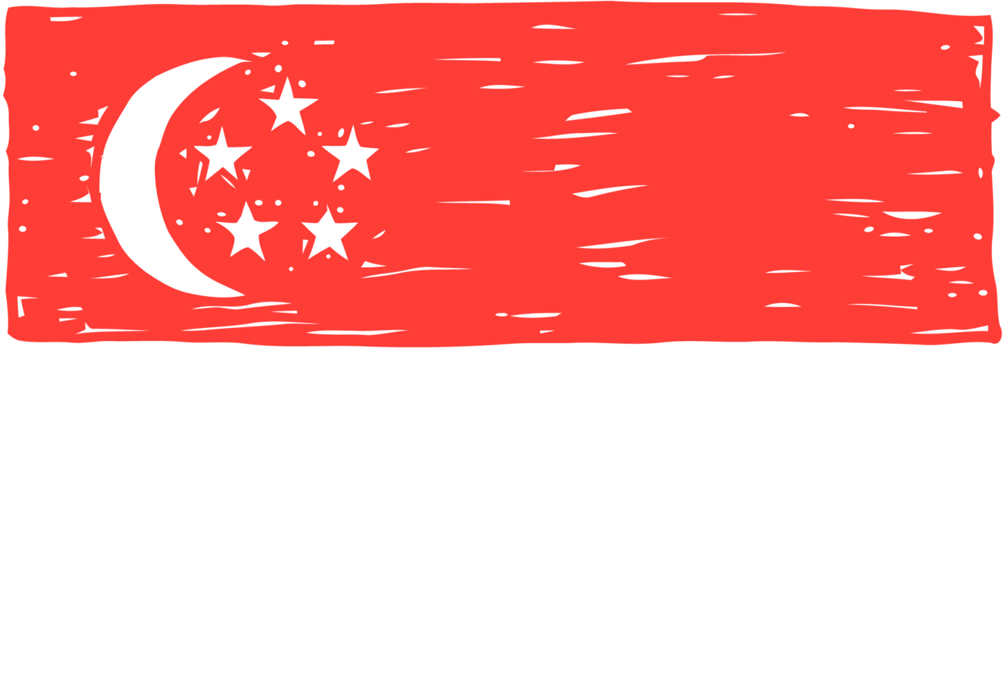Singapore National Country Flag Pencil Color Sketch Illustration with Transparent Background png