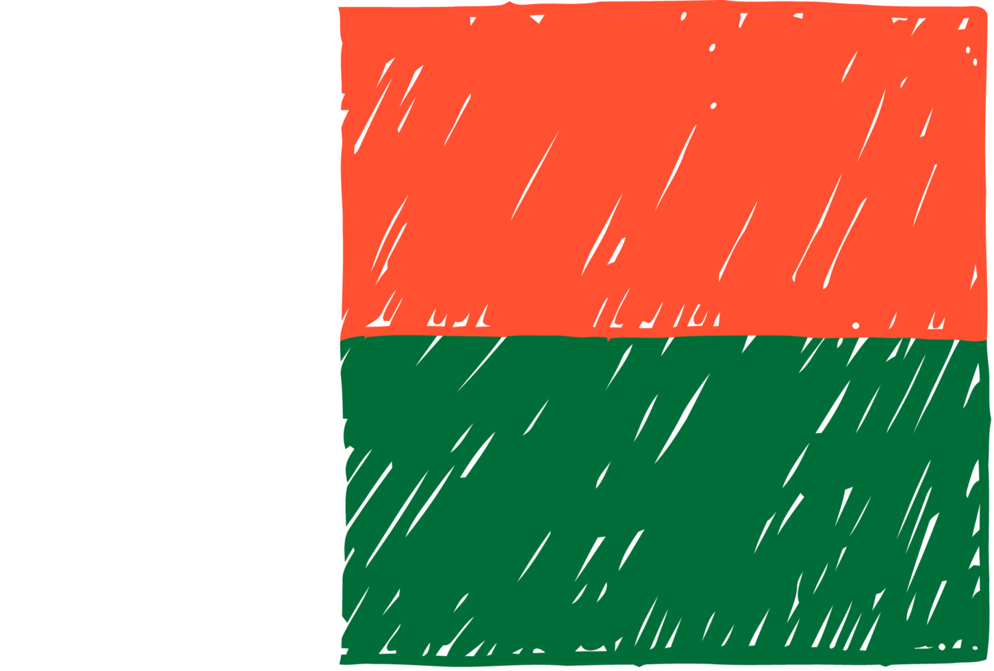 madagaskar nationell Land flagga penna Färg skiss illustration med transparent bakgrund png