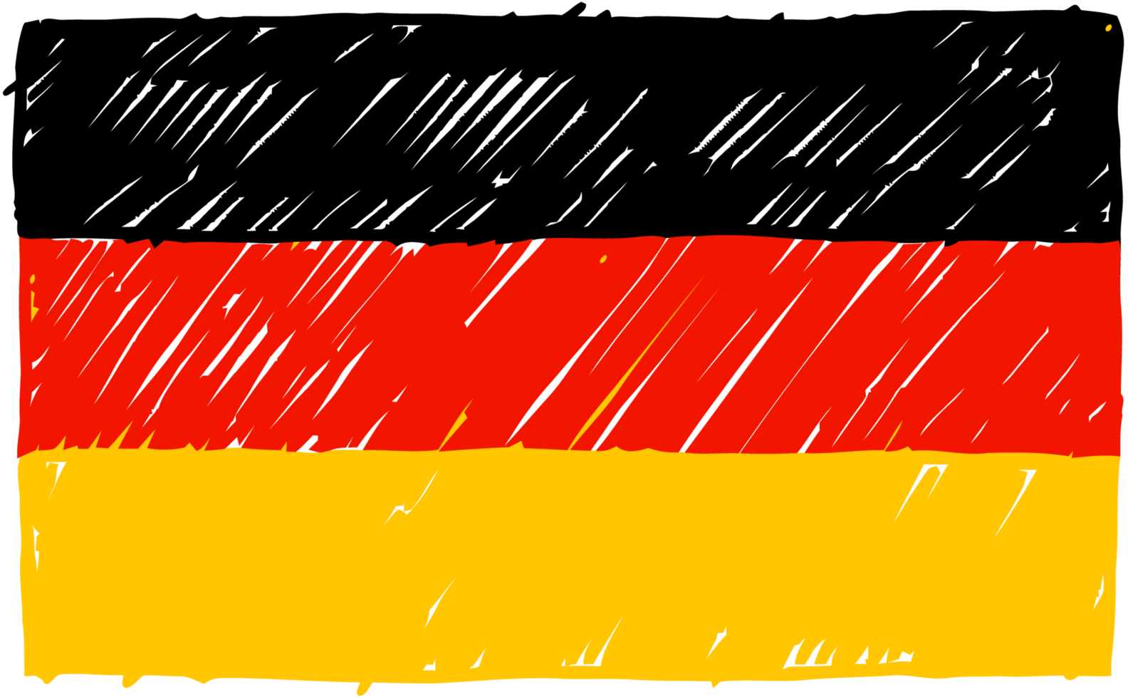 Germania nazionale nazione bandiera matita colore schizzo illustrazione con trasparente sfondo png