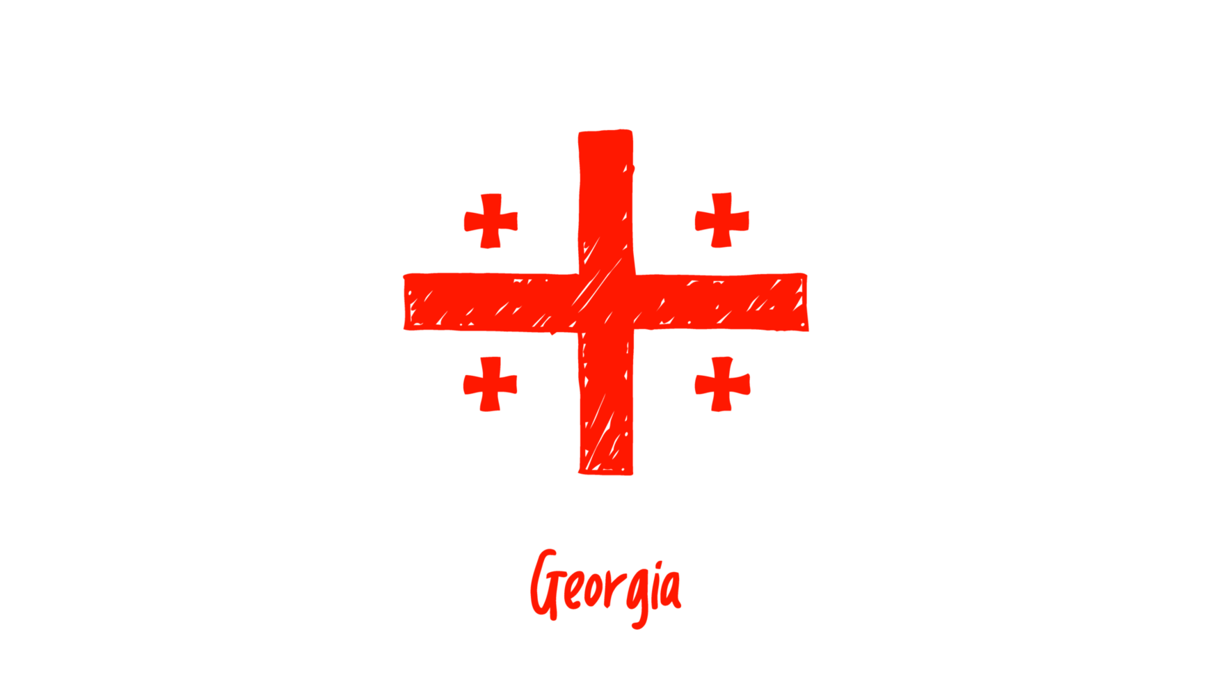 Georgia National Country Flag Pencil Color Sketch Illustration with Transparent Background png