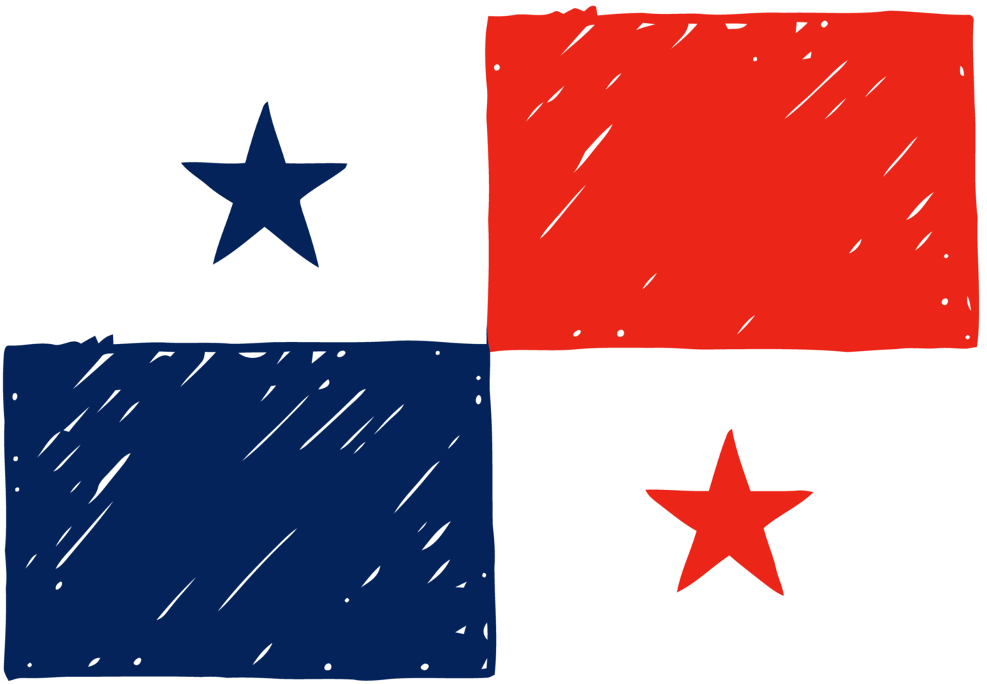 Panama nationaal land vlag potlood kleur schetsen illustratie met transparant achtergrond png