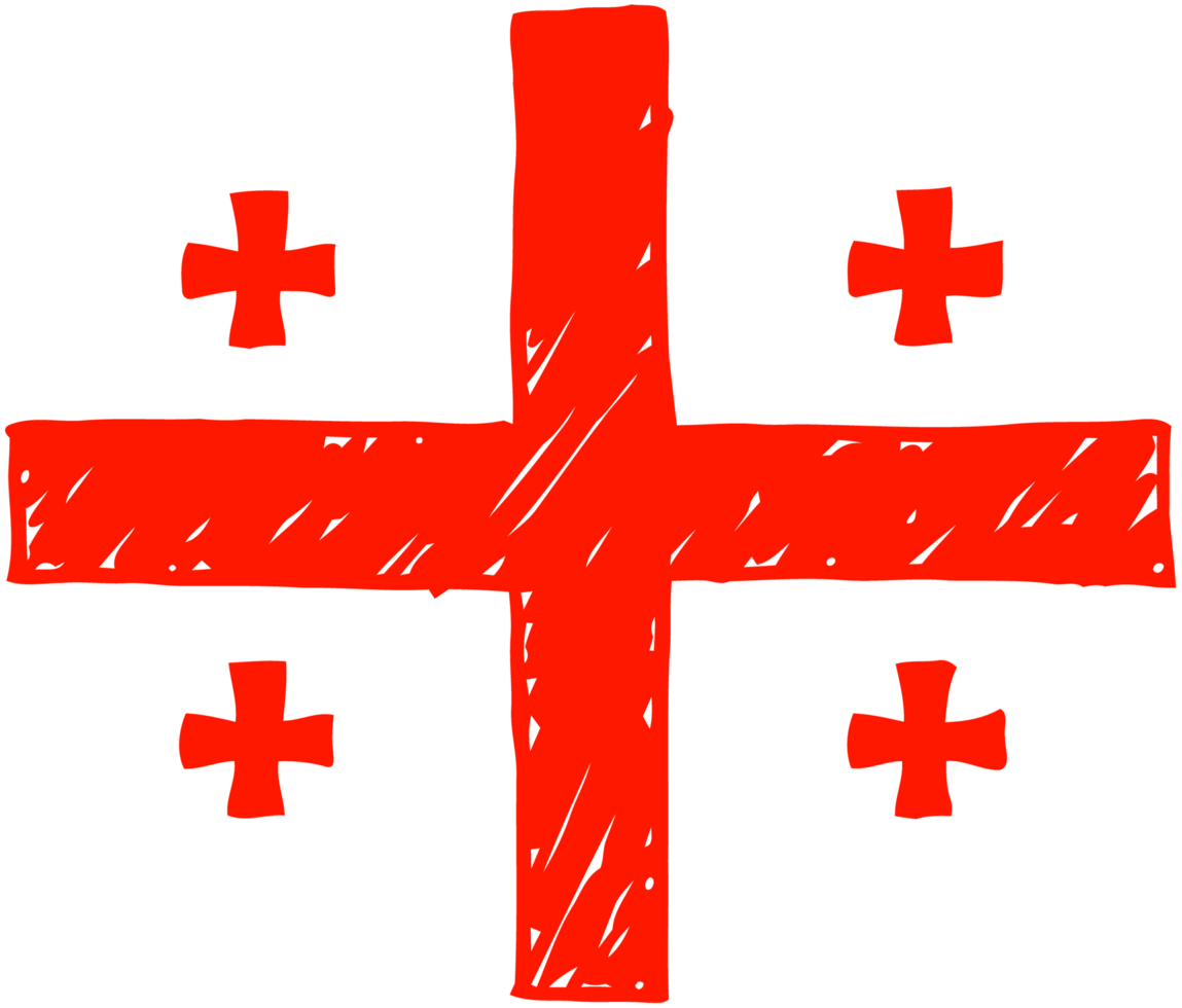 ilustración de dibujo de color de lápiz de bandera de país nacional de georgia con fondo transparente png