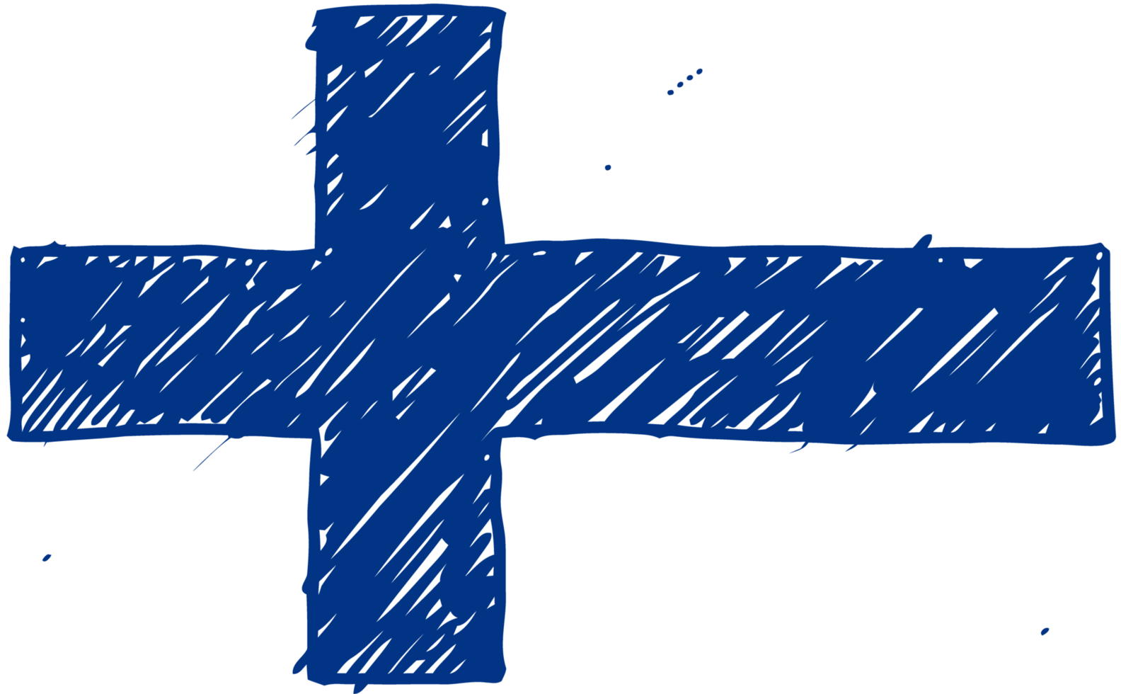 Finnland Nationalflagge Bleistift Farbskizze Illustration mit transparentem Hintergrund png