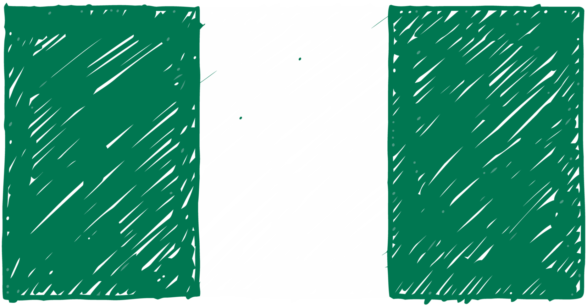 nigeria nationell Land flagga penna Färg skiss illustration med transparent bakgrund png