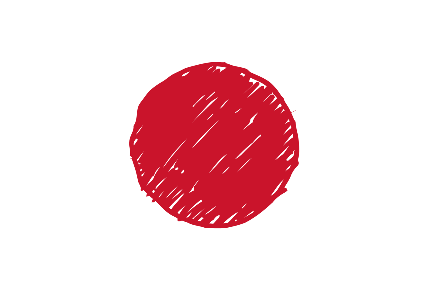 Japan National Country Flag Pencil Color Sketch Illustration with Transparent Background png