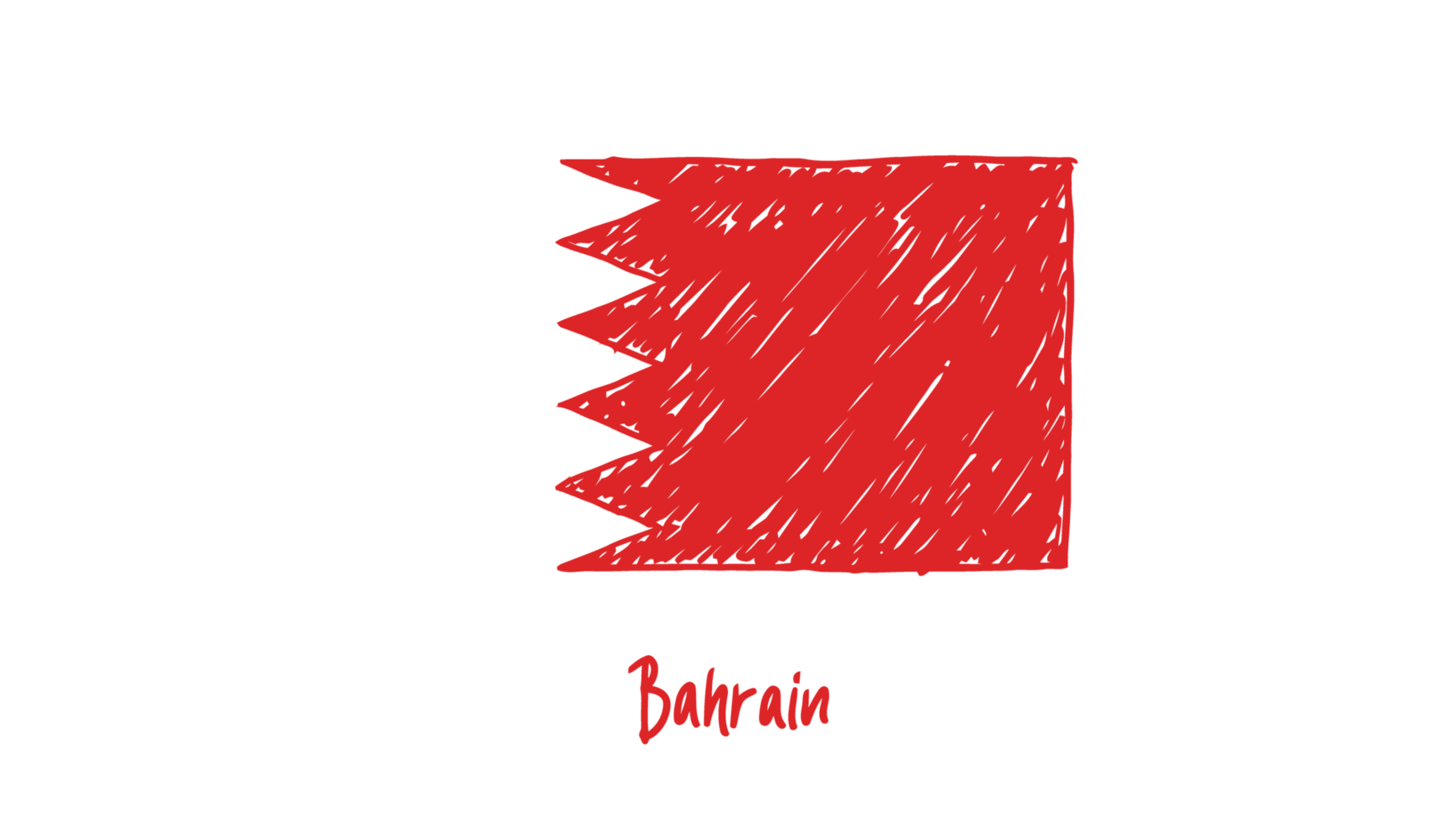 bahrain nationale landesflagge bleistiftfarbe skizzenillustration mit transparentem hintergrund png