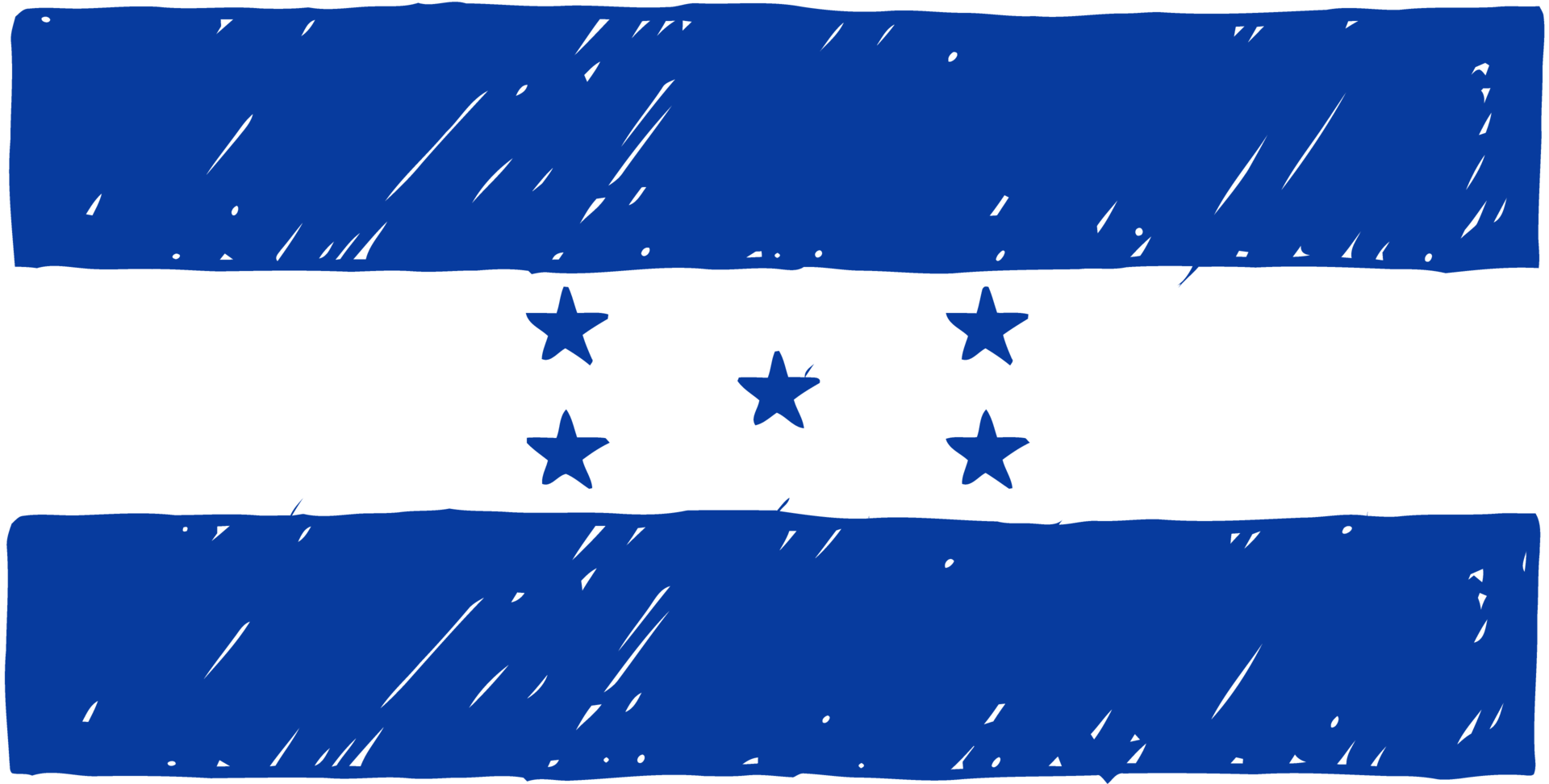 ilustração de esboço de cor de lápis de bandeira de país nacional de honduras com fundo transparente png