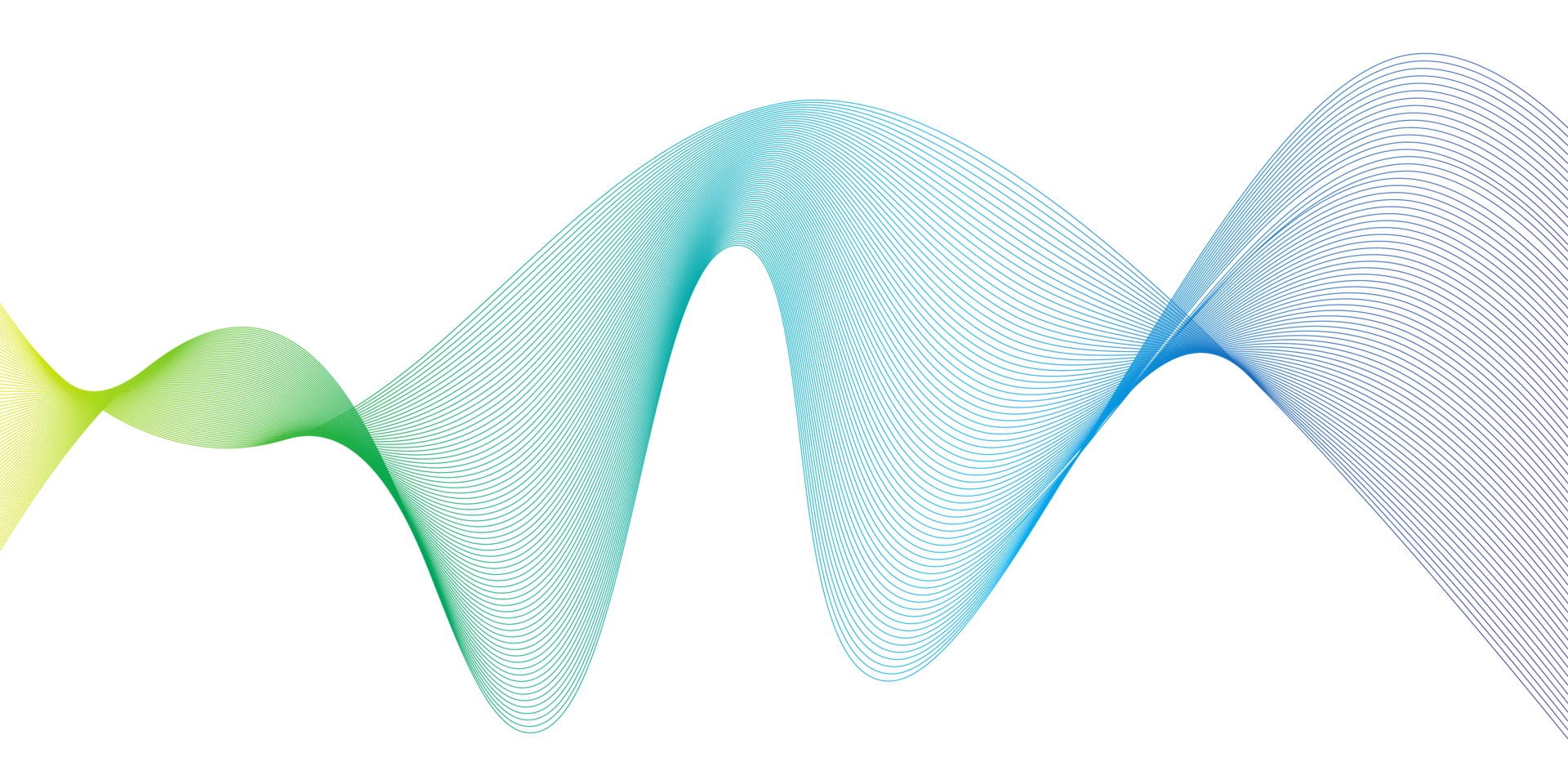 Wave lines smooth flowing dynamic multicolor gradient isolated on