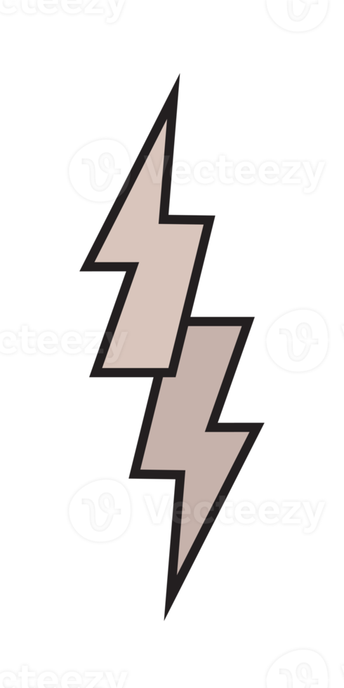 Thunder and bolt lighting flash icon, electric power symbol png