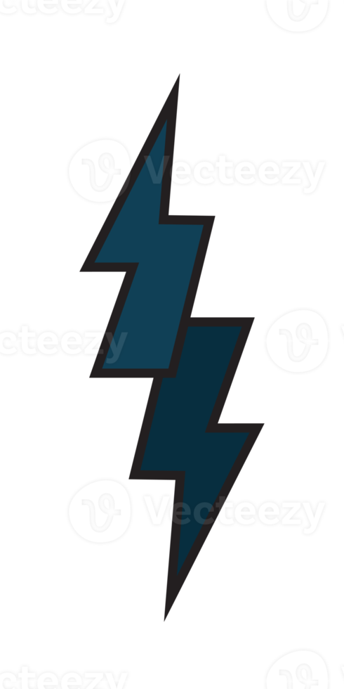 Thunder and bolt lighting flash icon, electric power symbol png