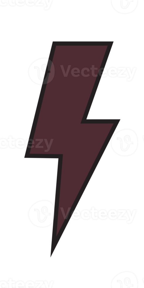 Thunder and bolt lighting flash icon, electric power symbol png