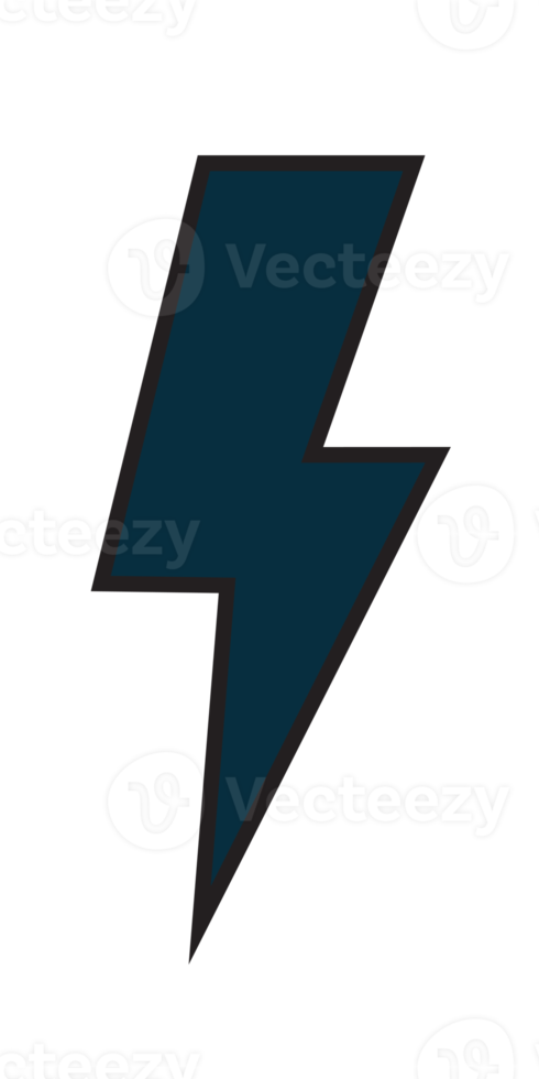 Thunder and bolt lighting flash icon, electric power symbol png